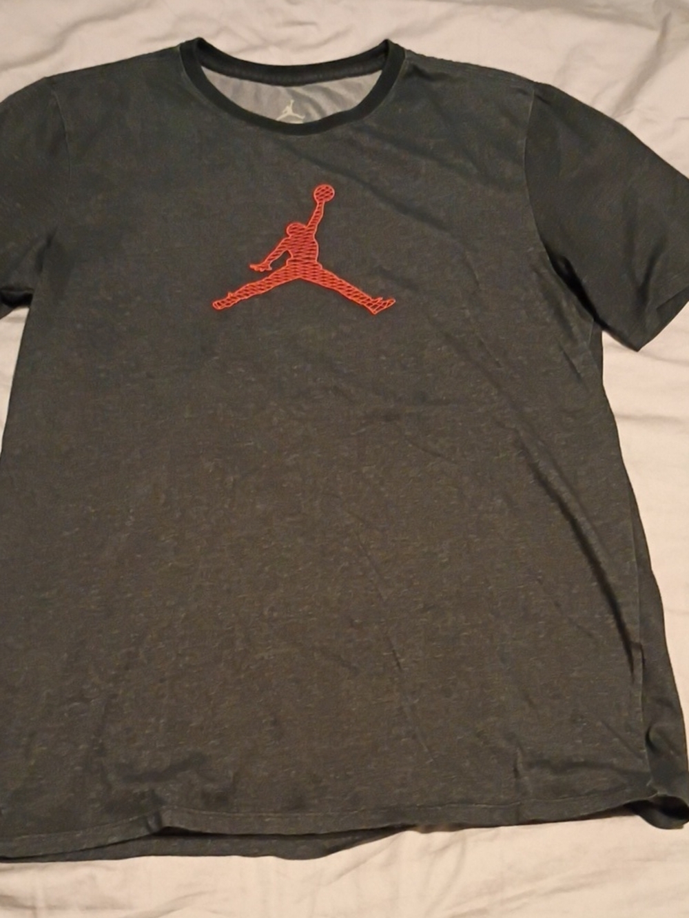 Michael Jordan Dark Gray Tee with Red Jumpman Logo
